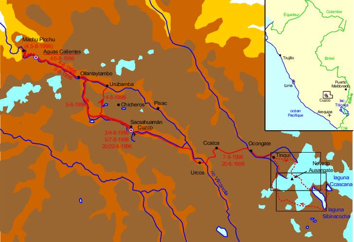 Carte des environs de Cuzco