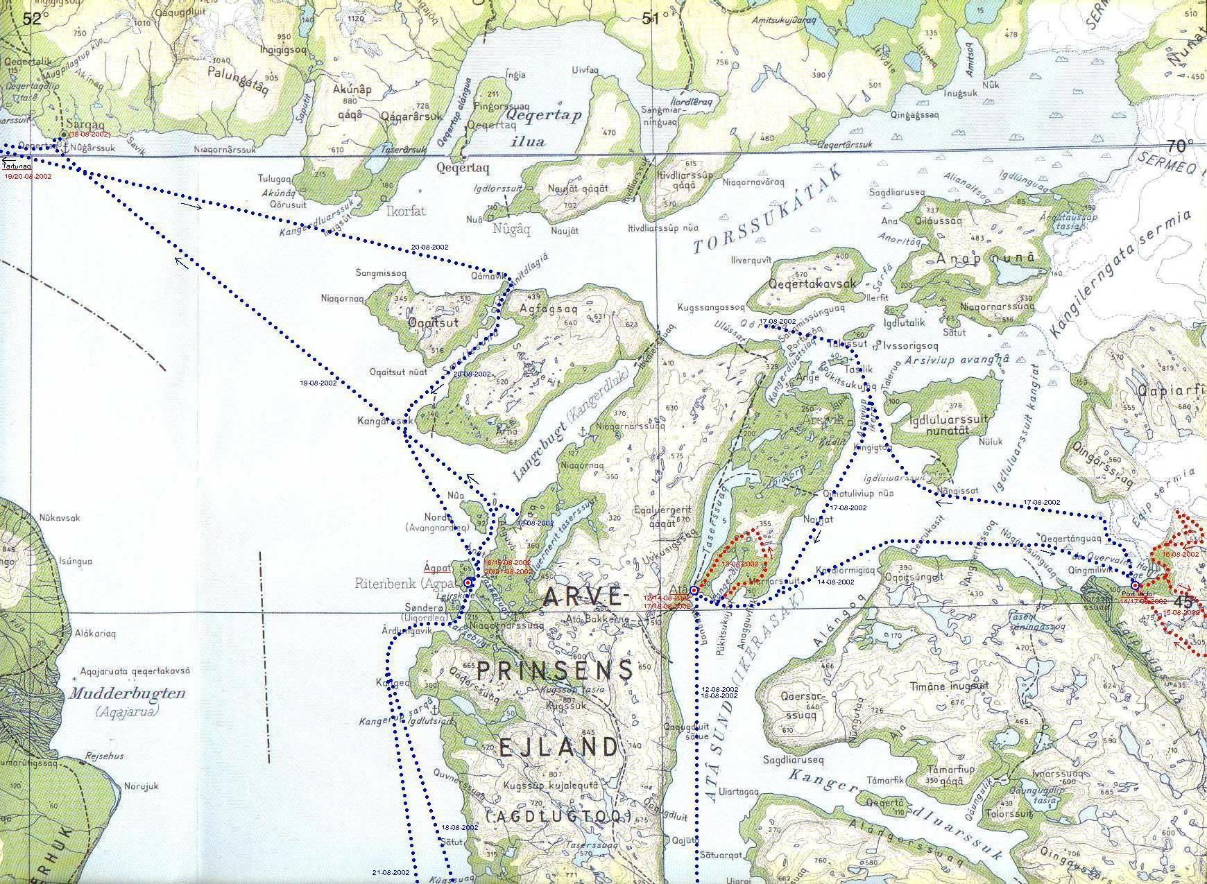 Carte de la région de Sarqaq