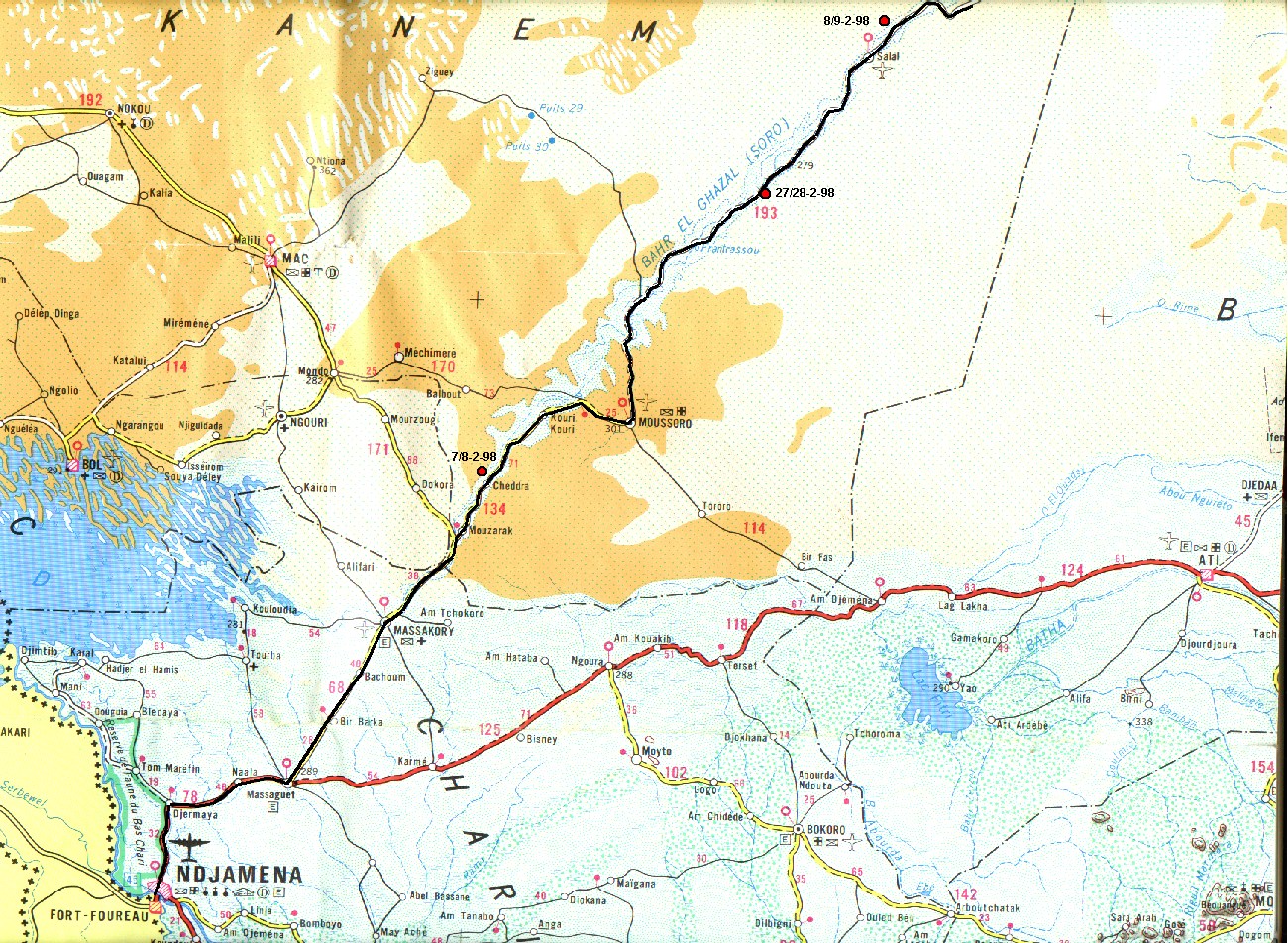 Carte de la région de N’Djaména