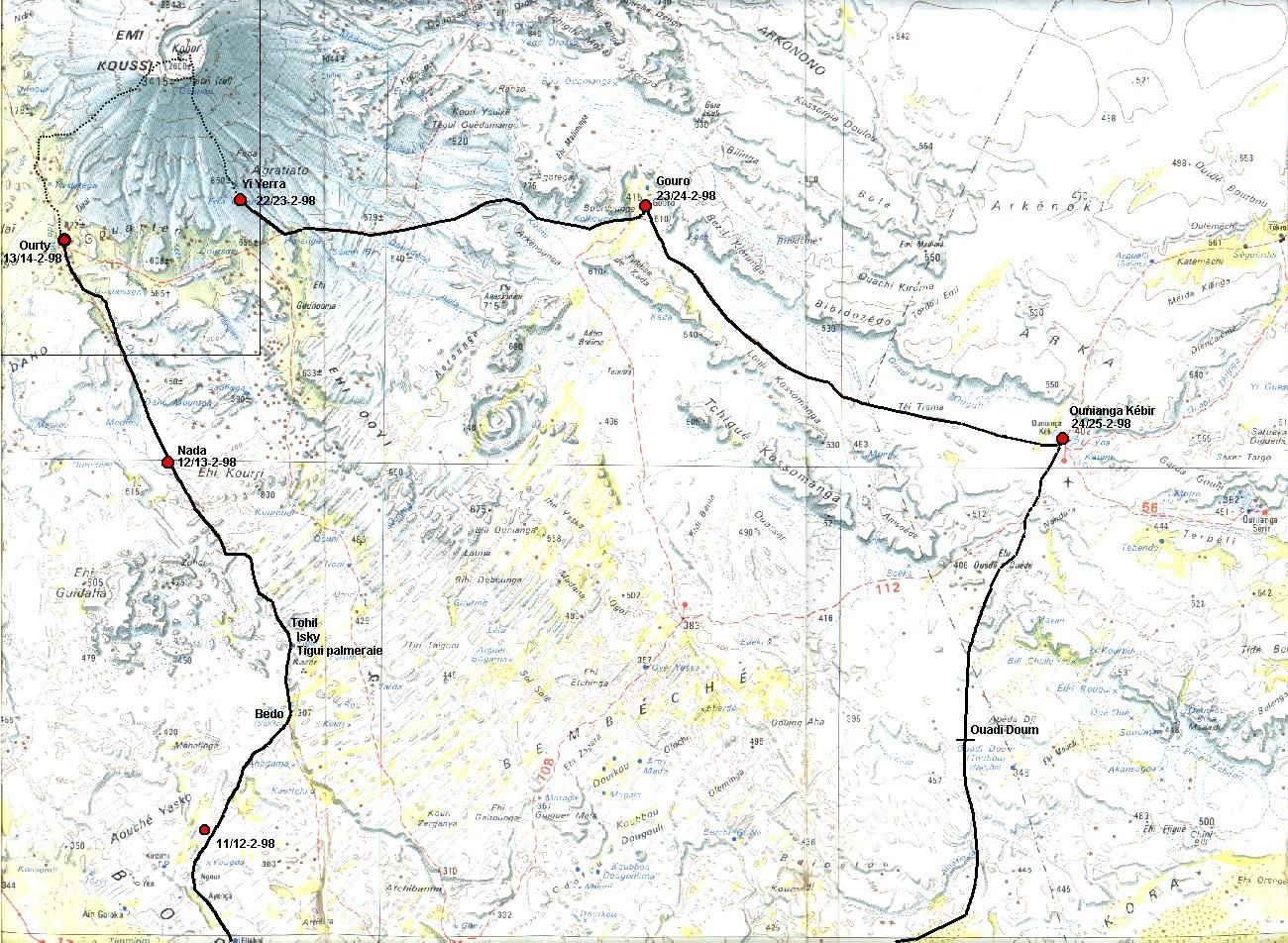 Carte du sud du Tibesti