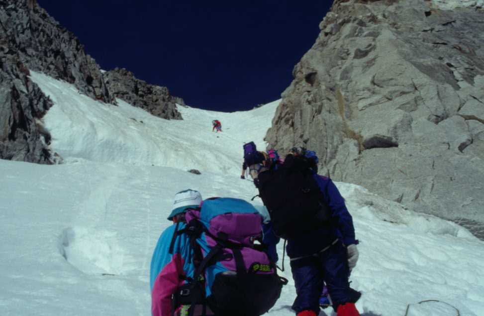 Montée vers le col du Chardonnet, le 27 juillet 1993