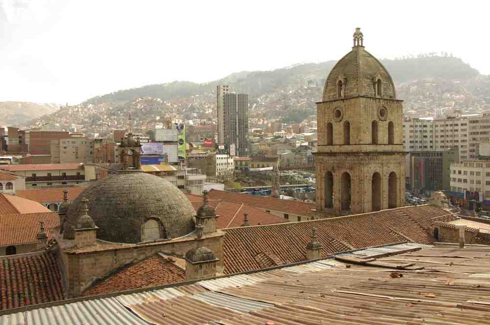 L’église San Francisco dans le centre de La Paz, le 30 juillet 2008