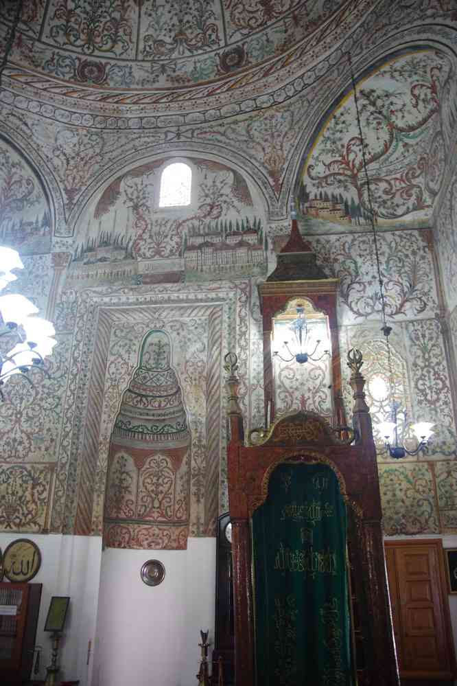 Tirana : mosquée Et’hem Bey d’époque ottomane et épargnée par Hoxha, le 24 juillet 2016