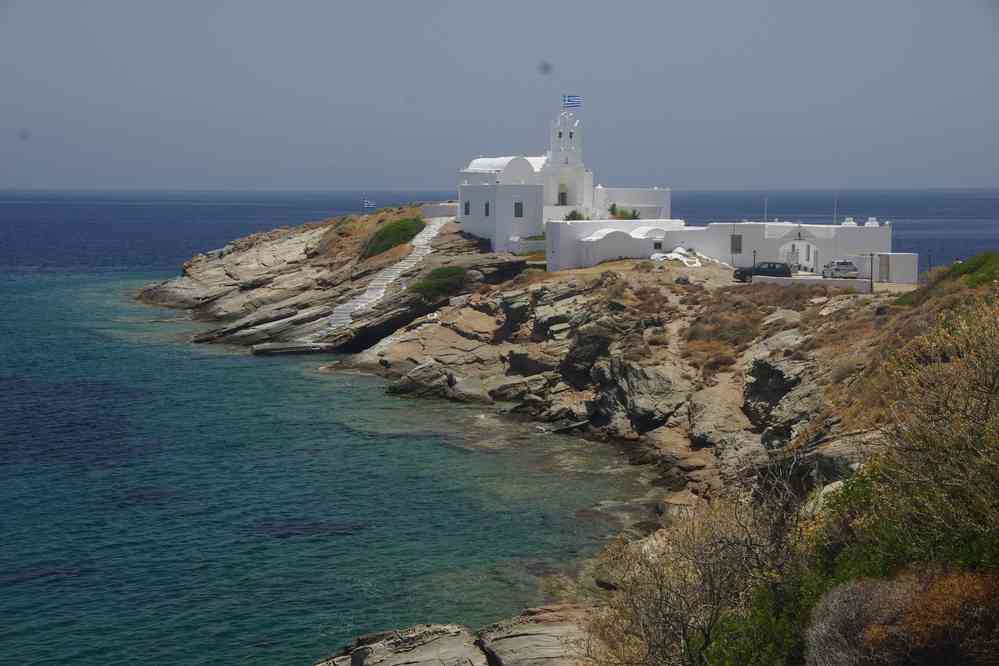 Siphnos (Ν. Σίφνος), monastère de Chrysopigi (Μ. Παναγία Χρυσοπηγή), le 23 juin 2021