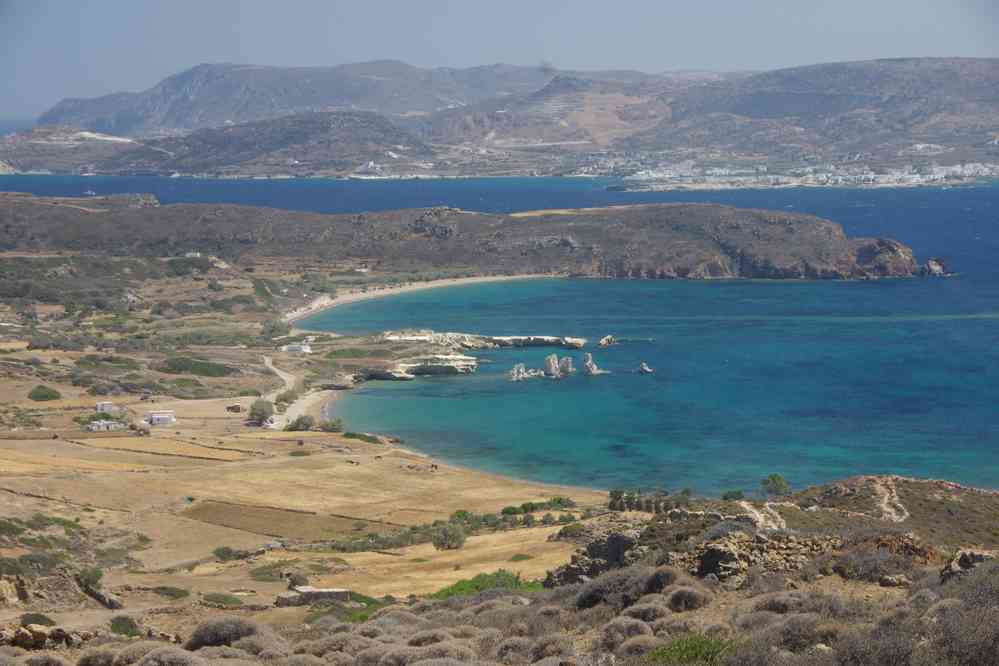 Kimolos (Ν. Κίμολος), plage de Mavrospília (Μαυροσπήλια), le 28 juin 2021