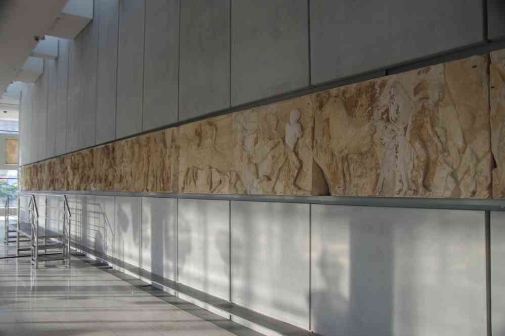 Frises du Parthénon. Ou selon le cas copie des originaux retenus à Londres, le 2 juillet 2021