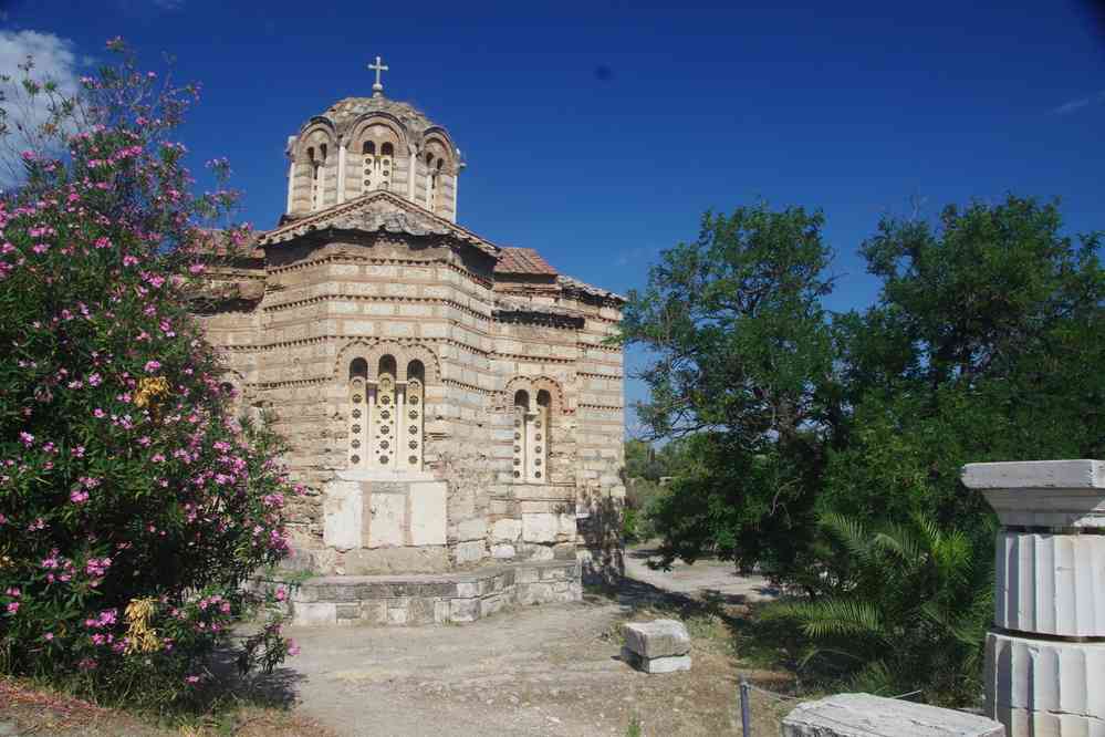 Agora antique d’Athènes (Αθήνα). Église des Saints-Apôtres de Soláki (Άγιοι Απόστολοι Σολάκη), le 3 juillet 2021