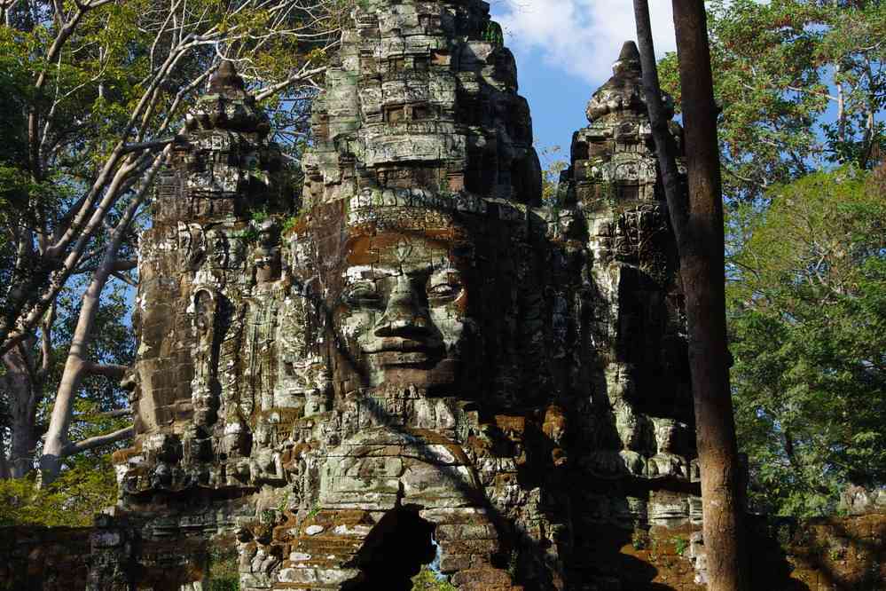 Angkor (អង្គរ), porte nord d’Angkor (អង្គរ) Thom, le 23 janvier 2023