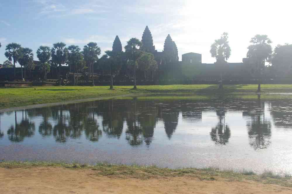 Après le petit déjeuner, vue générale du temple d’Angkor Vat (ប្រាសាទអង្គរវត្ត), le 28 janvier 2023