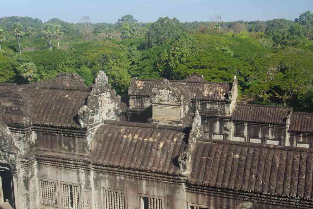 Depuis la pyramide centrale d’Angkor Vat (ប្រាសាទអង្គរវត្ត), le 28 janvier 2023