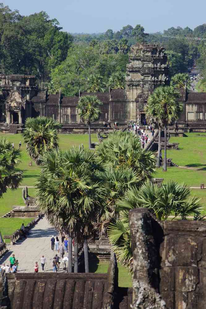 Depuis la pyramide centrale d’Angkor Vat (ប្រាសាទអង្គរវត្ត), le 28 janvier 2023