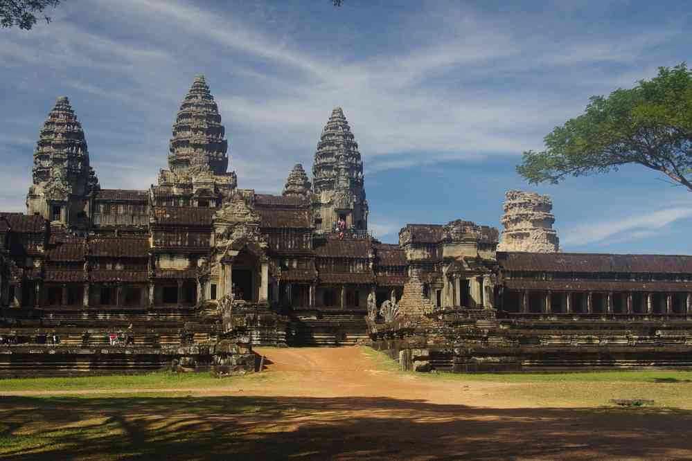 Sortie du temple d’Angkor Vat (ប្រាសាទអង្គរវត្ត), le 28 janvier 2023