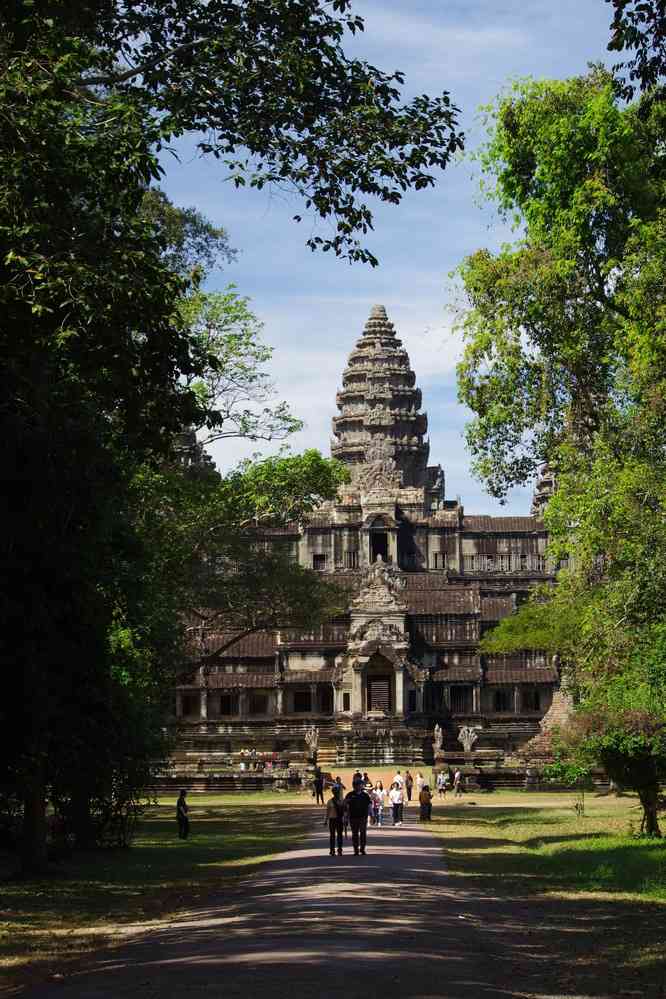 Sortie du temple d’Angkor Vat (ប្រាសាទអង្គរវត្ត), le 28 janvier 2023