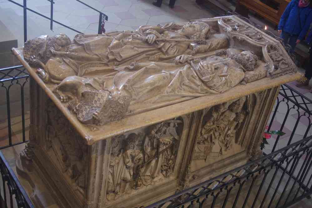 Cathédrale Saint-Pierre-et-Saint-Georges de Bamberg (ou Kaiserdom), le 9 août 2023. Tombeau d’Henri II le Saint (973-1024) et de son épouse Cunégonde (ca 975-1033) (St.Heinrichs-Grab).