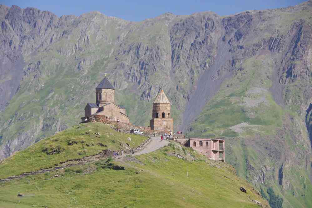 L’église de la Sainte-Trinité de Gergéti (გერგეტი) (გერგეტის სამების ეკლესია), le 7 août 2017