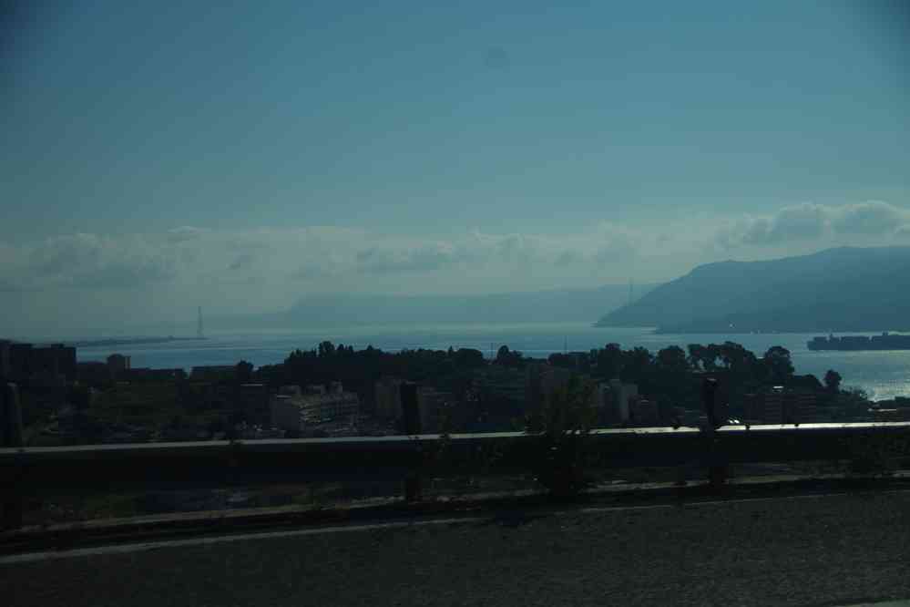 Vue vers le détroit de Messine, le 2 août 2020