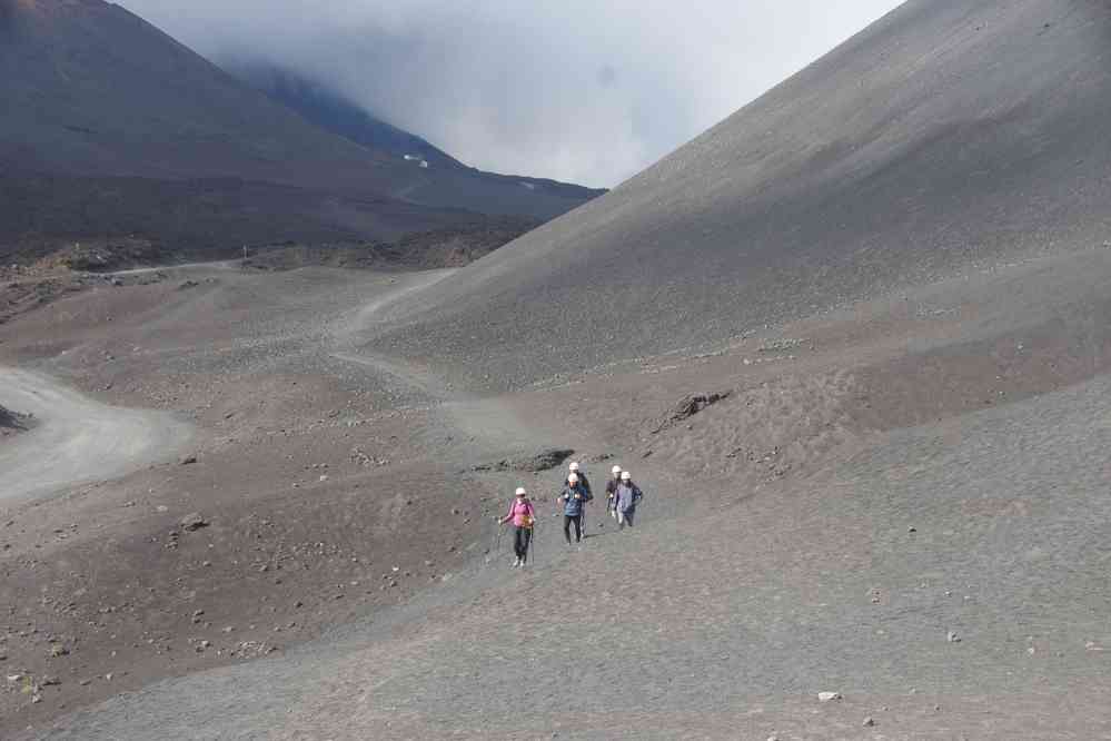 Etna : retour vers la télécabine, le 7 août 2020