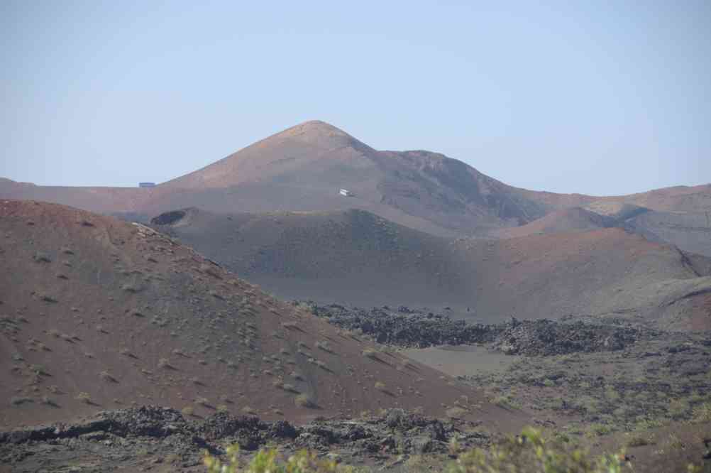 Vue vers la zone centrale du parc de Timanfaya, le 30 décembre 2013
