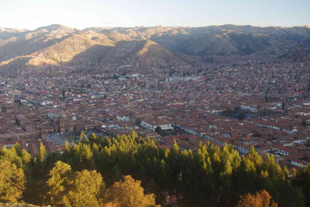 Cuzco vu depuis le site inca de Sacsayhuamán, le 9 août 2024