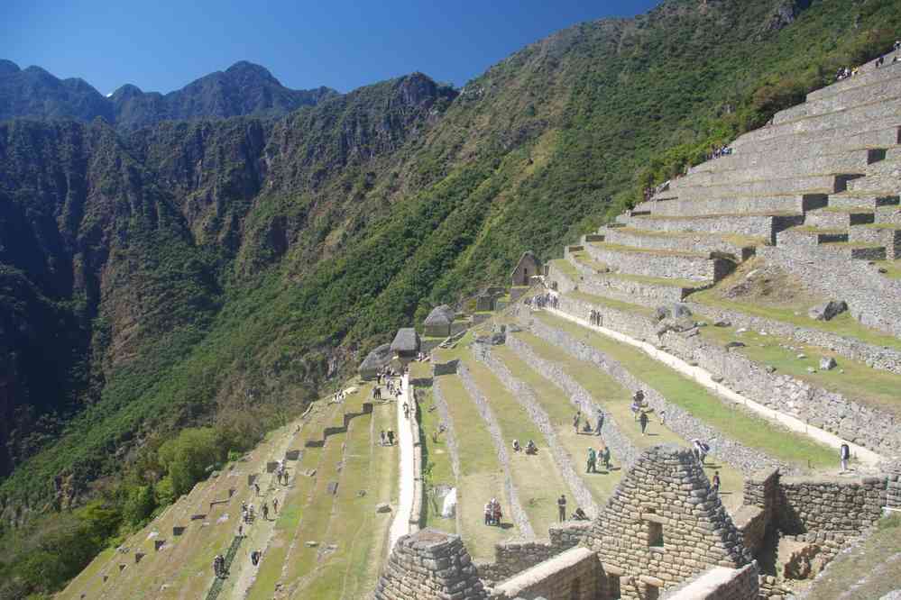 Machu Picchu. Terrasses incas à l’entrée du site, le 14 août 2024