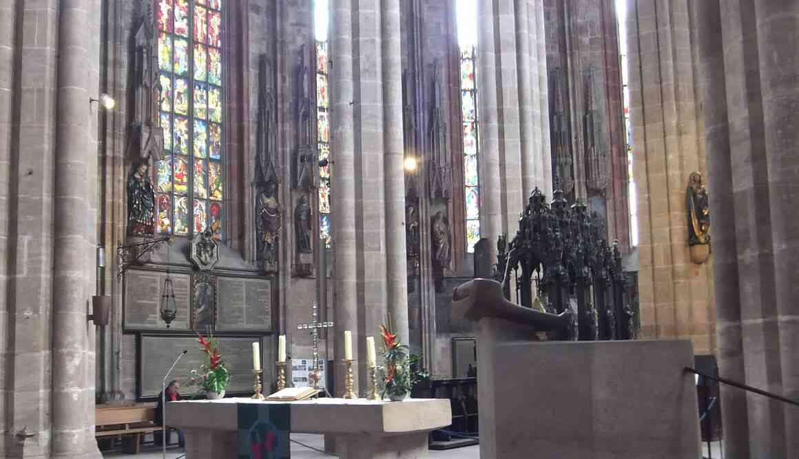 Nuremberg, intérieur de l’église évangélique Saint-Sébald. 17 août 2019