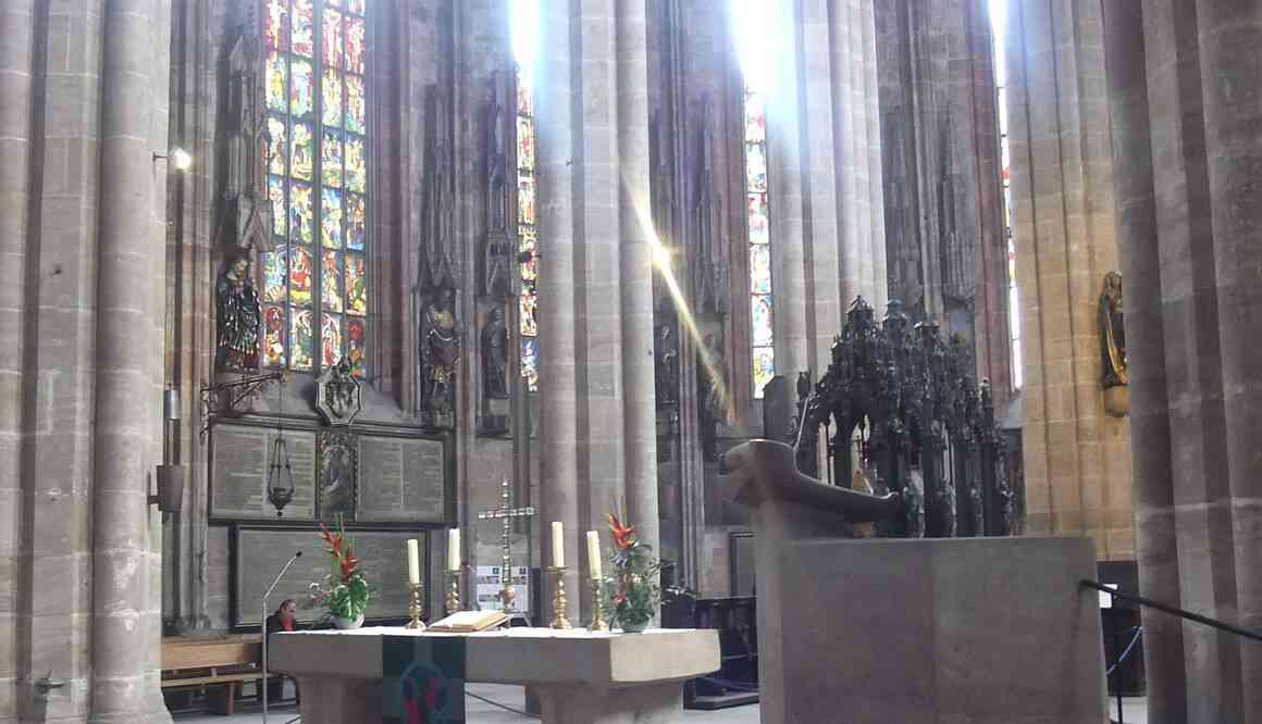 Nuremberg, intérieur de l’église évangélique Saint-Sébald. 17 août 2019