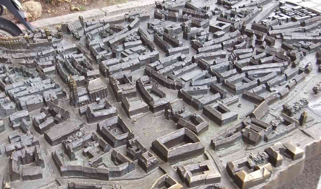 Nuremberg, maquette de la ville (actuelle) en plein air. 17 août 2019