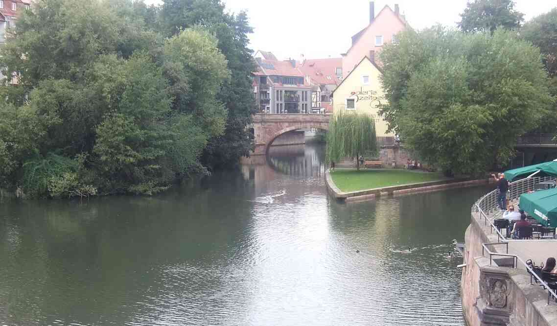 Nuremberg, rivière Pegnitz. 17 août 2019
