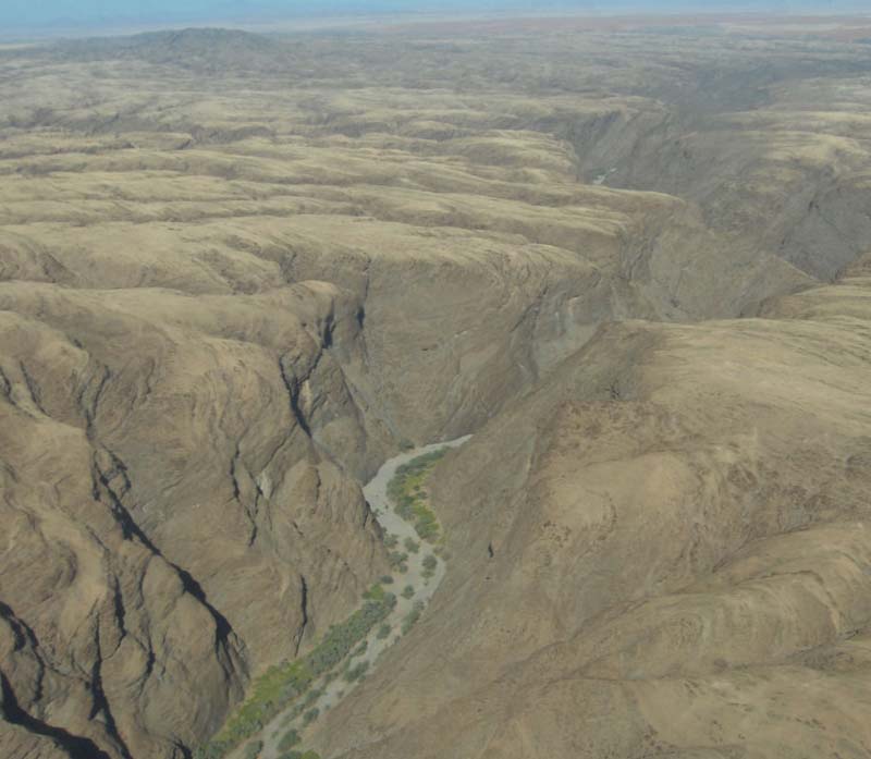 Survol du cañon de Kuiseb, le 30 décembre 2006