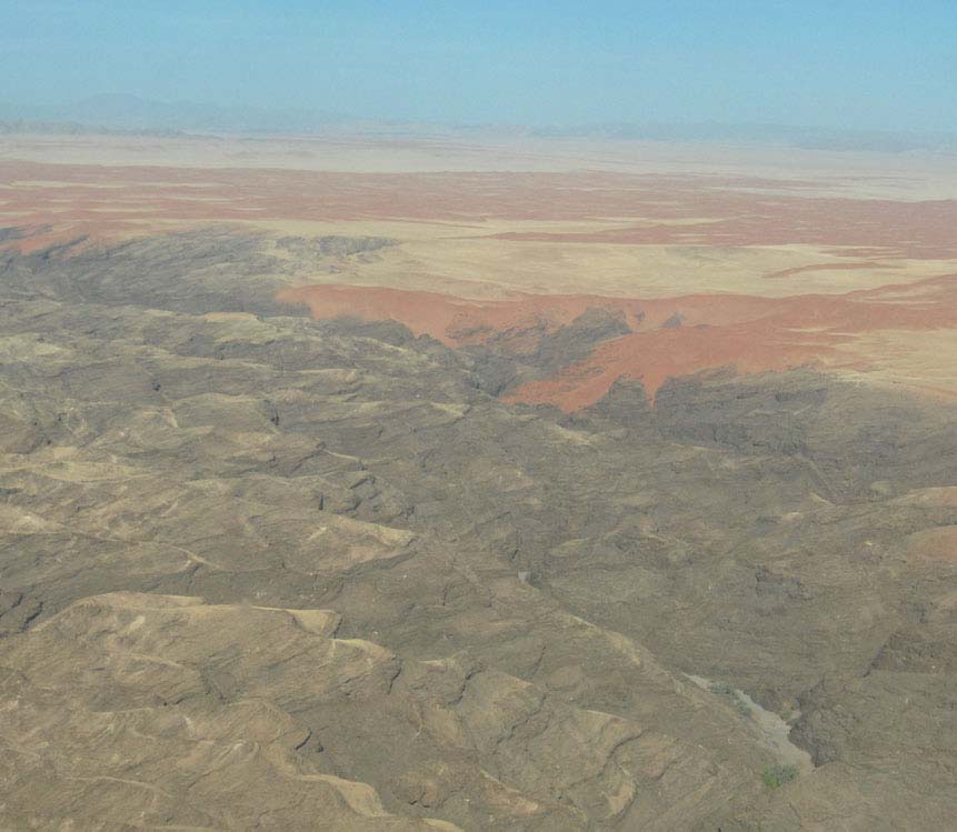 Survol du cañon de Kuiseb, le 30 décembre 2006