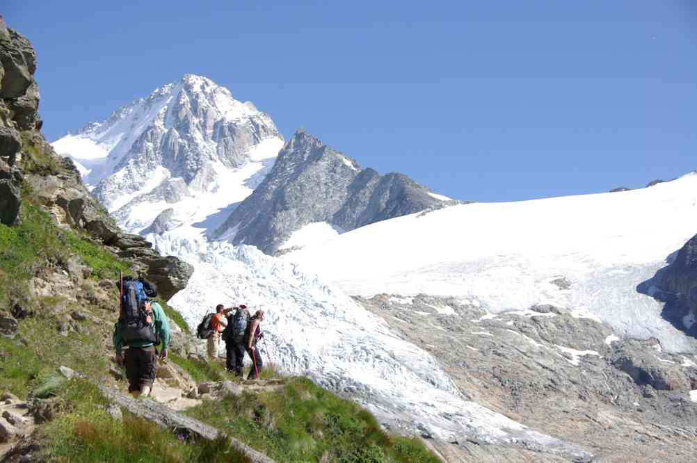 L’aiguille du Chardonnet et le glacier du Tour. Le lundi 9 août 2010