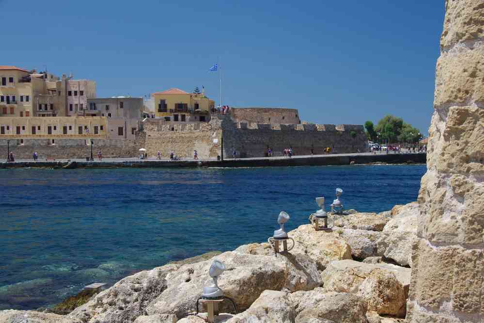 La Canée (Χανιά), vue depuis le phare. Le mardi 12 août 2014