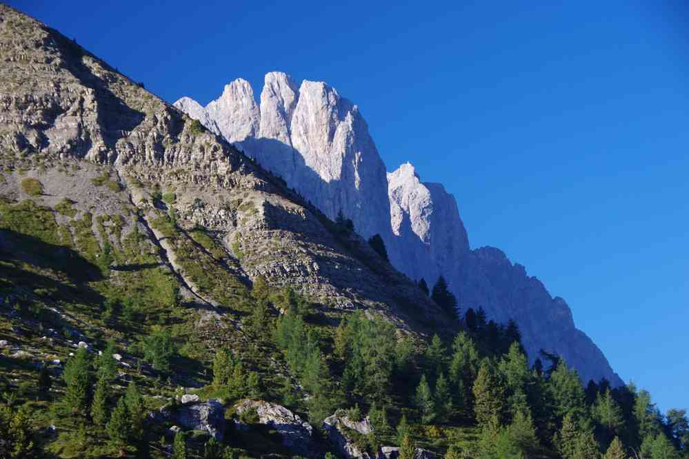 Le Geislergruppe au petit matin. Le lundi 31 août 2015