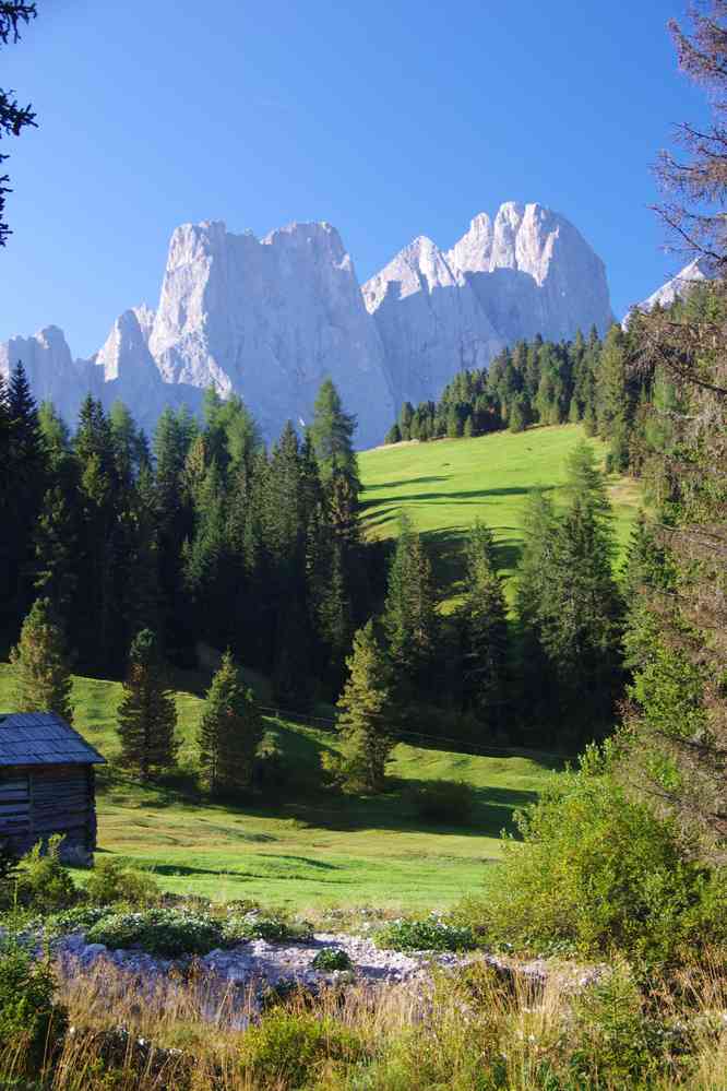 Vue vers le Geislergruppe. Le lundi 31 août 2015