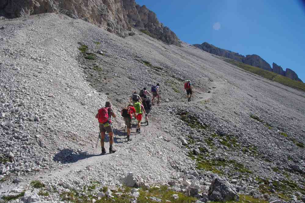 Montée vers Aferer Geisler. Le lundi 31 août 2015