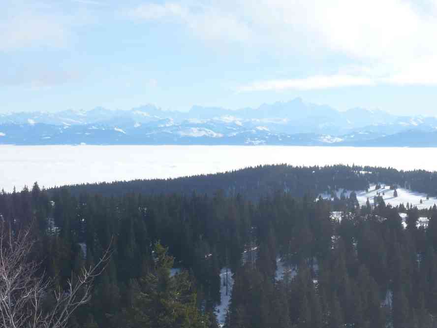 Le mont Blanc vue d’un sommet secondaire du Noirmont. Le mercredi 29 décembre 2010