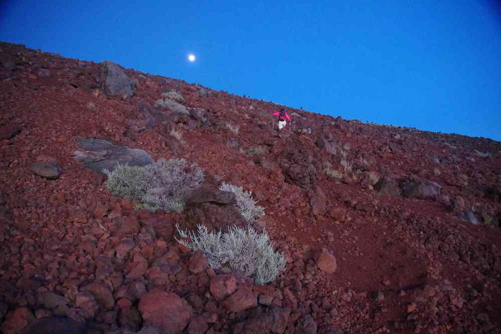 Fin de l’ascension du piton des Neiges. Le mercredi 6 mai 2015