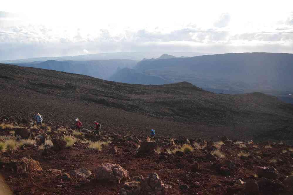 Arrivée au sommet du piton des Neiges. Le mercredi 6 mai 2015
