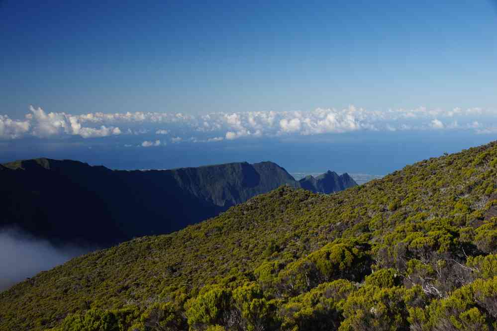 Pendant la descente du piton des Neiges. Le mercredi 6 mai 2015