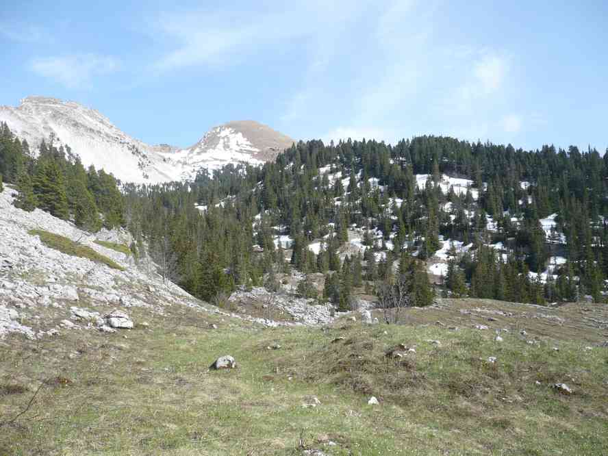 Pentes enneigées sur les hauts plateaux. Le jeudi 17 mai 2012
