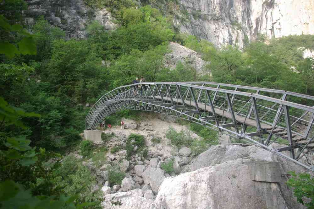 La passerelle de l’Estellier dans les gorges du Verdon. Le dimanche 20 mai 2007