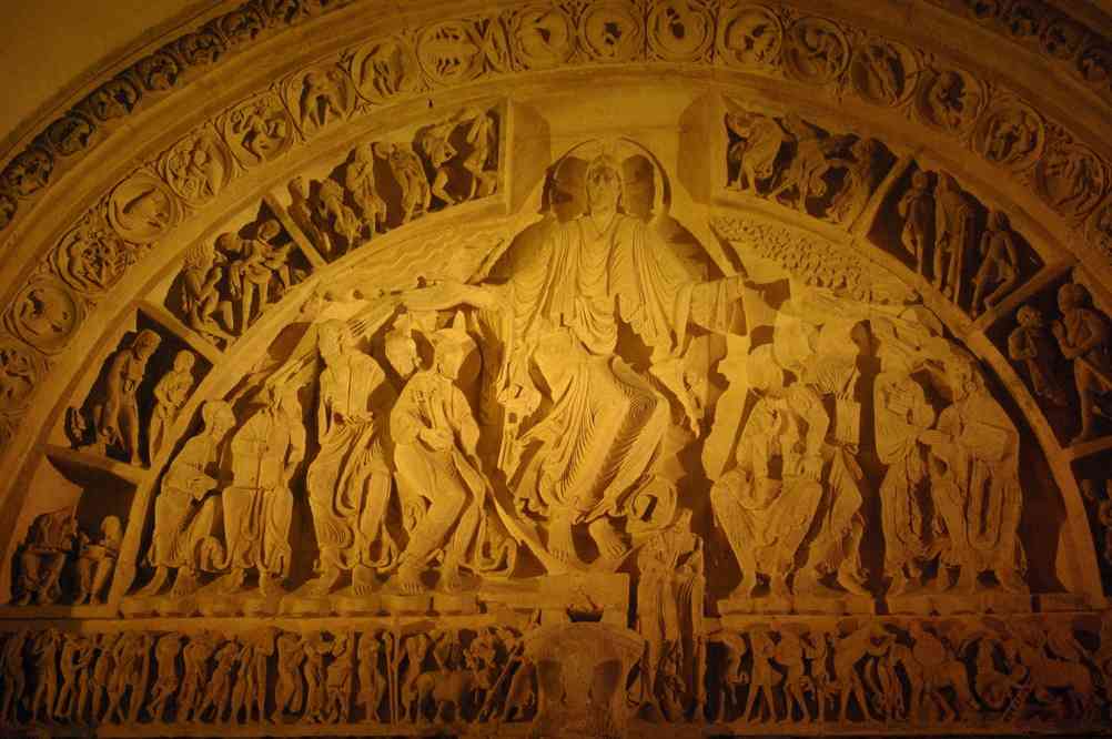 Vézelay (basilique Sainte-Marie-Madeleine) (portail central du narthex). Le samedi 20 avril 2013