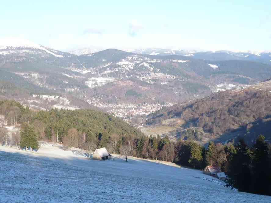 Vue vers Metzeral. Le dimanche 3 janvier 2010