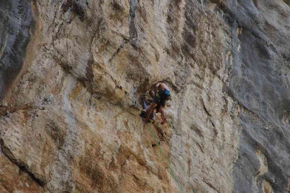 Cañon de Gorropu. Escalade spectaculaire des parois du cañon, le 7 septembre 2022